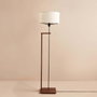 Opviq Lámpara de Pie de Madera AYD-3474 Blanco y Marrón